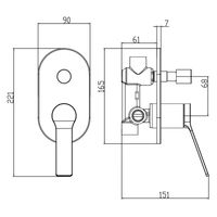 Смеситель для душа Azario VISE с верхним и ручным душем, скрытый монтаж, керамический картридж, хром арт-AZ-VSA248330C+82KC — фото 4, Смеситель для душа