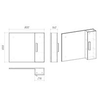 Шкаф-зеркало "НЕО-80 см" универсал. белый арт-208024-1K — фото 3, Зеркальные шкафы в ванную