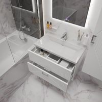 Тумба подвесная "ЛУКСОР-70 см" с 2-я ящ. белая матовая (ум. Блисс-70 см.) 107057 — фото 4, Комоды и тумбы для ванной комнаты