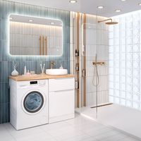 Тумба напольная NORDIC 60 /1 ящ +корз/ со столешницей из массива 122 см под накладную раковину /AQUA DE MARCO 5060CNOR122/F/1 — фото 12, Тумбы под раковину