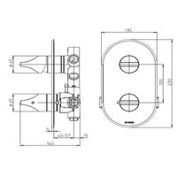Смеситель термостат Bossini Apice Z00500.094 для ванны и душа встраиваемый внешняя часть на 2-5 потребителей цвет никель шлифованный — фото 2, Смесители