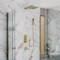 Душевая система встраиваемая с термостатом D&K Bayern.Liszt , матовое золото арт-DA2515607A04 — фото 2, Встраиваемые душевые комплекты