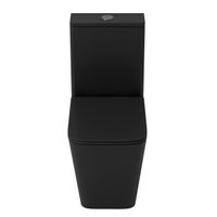 Унитаз напольный Grossman (610х365х825) безободковый,черный матовый с тонкой крышкой,смыв торнадо,2 места арт-GR-4418BMSQ — фото 1, Напольные унитазы