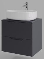 Orange Line тумба с раковиной подвесная 60 см, графит/белый арт-Li-60TugMDF+B07-540W — фото 4, Тумбы с раковиной