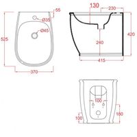 Биде Artceram Azuley напольное с одним отверстием цвет черный арт-AZB002 03 00 — фото 2, Биде напольные