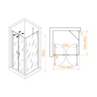 Душевой уголок RGW PA-134 (PA-104+Z-050-2+O-204) 800x800 060813488-11 — фото 1, Душевые уголки