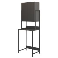 стеллаж Комфорт полки и дверцы 465 графит арт-MFR80062GT — фото 1, Стеллажи для ванной комнаты