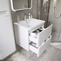 Тумба подвесная "АДЕЛЬ-НОРМА-60 см" с 2-я ящ. белая (ум. Aдель-60) 106038 — фото 2, Комоды и тумбы для ванной комнаты