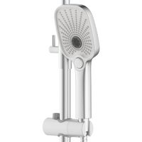 Душевая система Azario Conda с квадратным тропическим душем, керамический картридж, шланг 150 см, сатин арт-AZ-K2411BN — фото 3, Душевые стойки