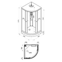 ДК Лайт 90*90 А (7 мест+сифон D90) арт-Щ0000061844 — фото 1, Душевые кабины
