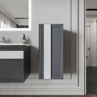 Шкаф навесной Бриклаер БЕРЛИН 90 см, оникс серый арт-4627125416170 — фото 3, Шкафы для ванной