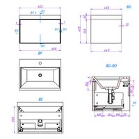 Тумба под раковину подвесная La Fenice SIMPLA FNC-01-SIM-B-60, белая — фото 2, Тумбы под раковину