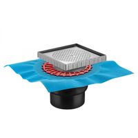 Трап BERGES водосток напольный ZENTRUM Keramik 150х150 под плитку, без обрамления, выпуск D50/75/110 H74 вертикальный арт-093466 — фото 7, Трапы для душа