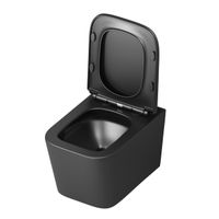 Товар: Унитаз подвесной Grossman GR-4404BMSQ (485х340х290) безободковый,черный матовый с тонкой крышкой,микролифт,смыв торнадо,1 место - фото 2 Унитаз подвесной Grossman GR-4404BMSQ (485х340х290) безободковый,черный матовый с тонкой крышкой,микролифт,смыв торнадо,1 место — фото 2, Подвесные унитазы