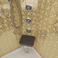 Душевая кабина Niagara Luxe NG- (90x90х215) низкий поддон(15см),дверь раздвижная,стенки золото,4 места арт-7715G — фото 4, Душевые кабины