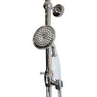 OXFORD Душевой настенный гарнитур (см-ль д/душа/колонна RETRO/верхн.душ/шланг/ручн.душ),хром 32572 — фото 5, Душевые гарнитуры