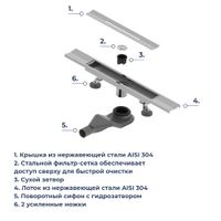 Душевой трап RGW SDR-53S, сатин, арт-76215360-13 — фото 5, Трапы для душа