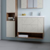 Товар: Ниша для тумбы Бриклаер КРИСТАЛЛ 90 см, дуб крафт табачный 4627125416880 - фото 3 Ниша для тумбы Бриклаер КРИСТАЛЛ 90 см, дуб крафт табачный 4627125416880 — фото 3, Тумбы с раковиной