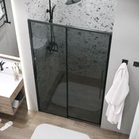 Дверь в нишу Grossman Galaxy (110х195) черный матовый,стекло тонированное,раздвижная, 1 место арт-100.K33.01.110.21.10 — фото 4, Раздвижные душевые двери