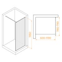 Товар: Душевая перегородка RGW WA-08Gb 80x195, профиль золото браш, стекло ребристое/8 мм, арт-06100808-156 - фото 7 Душевая перегородка RGW WA-08Gb 80x195, профиль золото браш, стекло ребристое/8 мм, арт-06100808-156 — фото 7, Душевые перегородки