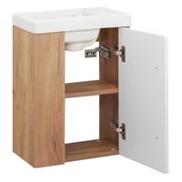 Тумба подвесная с умывальником MELBOURNE 40 /правая/дуб/белый/ AQUA DE MARCO 5040WCMEL/H/V.2.0 — фото 4, Тумбы с раковиной