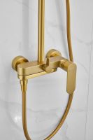Душевая система с тропическим душем и смесителем BELZ, брашированное золото, арт-B24713-5 — фото 12, Душевые стойки