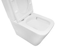 Унитаз-компакт Azario Quadro 605x340x810 напольный, смыв "Торнадо", безободковый с сидением микролифт и арматурой, белый арт-AZ-2175 UQ1 — фото 3, Напольные унитазы