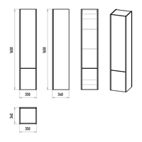 Шкаф-пенал арт-GRE-05035-08П — фото 5, Пеналы для ванной комнаты