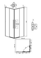 Душевое ограждение Grossman Galaxy (90х80х195) прямоугольник,раздвижная,хром,стекло шиншилла, 1 место арт-300.K33.01.9080.10.02 — фото 10, Прямоугольные душевые уголки