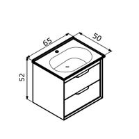 Тумба с раковиной ORKA Clay 65 подвесная, белый матовый 5004379 — фото 2, Тумбы с раковиной