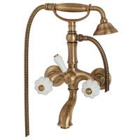 OLIVIA См-ль д/ванны внешний, бел./бронза 18996 — фото 1, Смеситель для ванны