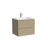 Тумба подвесная SANCOS Folk 590х445х500, c двумя ящиками оснащенными доводчиками, Капучино, арт. арт-FL60CP — фото 5, Тумбы под раковину