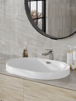 Orange раковина встраиваемая санфарфор, белый глянец арт-B05-600W — фото 2, Раковины встраиваемые снизу