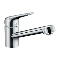 Смеситель для кухни, Hansgrohe, Focus M42, CoolStart, EcoSmart, тип открывания воды-однорычажный, тип регулирования воды-керамический картридж, монтаж-на раковину/столешницу, отверстия для монтажа-1, высота, мм-145, вынос излива, мм-189, тип излива-поворотный, тип подводки-гибкая, стандарт подвода воды-3/8", цвет-хром арт-71809000 — фото 1, Смесители для кухни