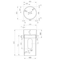 Раковина отдельностоящая прозрачная ABBER Kristall синяя арт-AT2701Saphir-H — фото 5, Раковины напольные