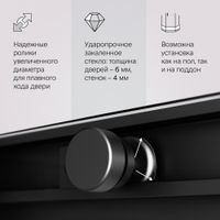 W94G-403-12090-BT Душевое ограждение X-Joy Square Slide 120х90, черный, прозрачное — фото 4, Душевые кабины и ограждения