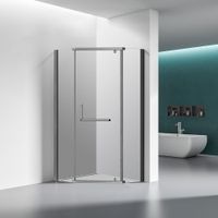 Душевой угол Veconi Rovigo RV-36GR, 800x800x1950, брашированный графит, стекло прозрачное RV36GR-80-01-C5 — фото 1, Душевые уголки трапеция