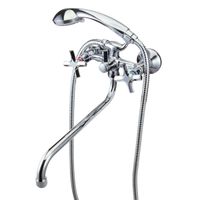 Promotion Смеситель для ванны, круг.пов.излив 310мм держ.на теле лейка, р/ДВ, хром, LM, арт-LM6051C — фото 1, Смеситель для ванны