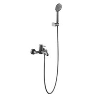 ЕВРОПА смеситель для ванны с душевым набором, оружейная сталь арт-AQ1349BGM — фото 1, Смеситель для ванны