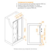 Душевая дверь RGW PA-114-Gr 1000 030811410-110 — фото 1, Душевые двери в нишу