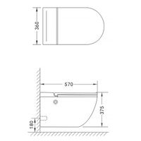 Унитаз импульсный Azario 360х570х375 подвесной, полукруглый, быстросъемное сиденье микролифт, монтажная рама в комплекте арт-AZ-102C — фото 14, Подвесные унитазы