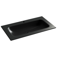 Раковина накладная мебельная Grace прямоугольная c отверстием под смеситель, 810x457x137мм, цвет черный матовый, арт. CN7012MB — фото 1, Раковины встраиваемые сверху
