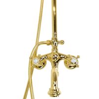 PRESTIGE Душевой настенный гарнитур (см-ль д/ванны/колонна ARCO/верхн.душ/шланг/ручной душ), золото арт-32783 — фото 2, Душевые стойки