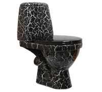 ПРЕМЬЕР Унитаз-компакт с арматурой, сиденьем, креплением, черный кракелюр ROSA Вн УнПчк15 — фото 1, Напольные унитазы