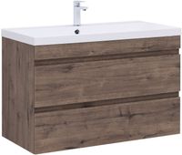 Тумба под раковину Aquanet Нота New 100 дуб веллингтон табак арт-00334194 — фото 1, Тумбы под раковину