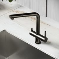 Смеситель для кухни SANCOS Spin с поворотным и вытяжным изливом, c краном для фильтрованной воды, цвет вороненая сталь, арт. арт-SC4015GG — фото 8, Смесители для кухни