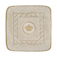 Коврик д/ванной комнаты 60х60 см., вышивка логотип КОРОНА, кремовый, окантовка золото 30767 — фото 1, Коврики для ванной комнаты