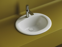 Раковина встраиваемая сверху CERAMICANOVA Sun овальная с переливом 515x455x200 мм цвет белый арт. арт-CN6080 — фото 2, Раковины встраиваемые сверху