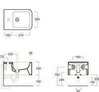 Биде SIMAS FLOW подвесное с одним отверстием цвет белый арт-FL64/F85 — фото 2, Биде подвесные