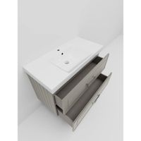 Тумба под раковину подвесная La Fenice Cubo TWIN FNC-01-CUB-C-100-2, бежевая — фото 5, Тумбы под раковину